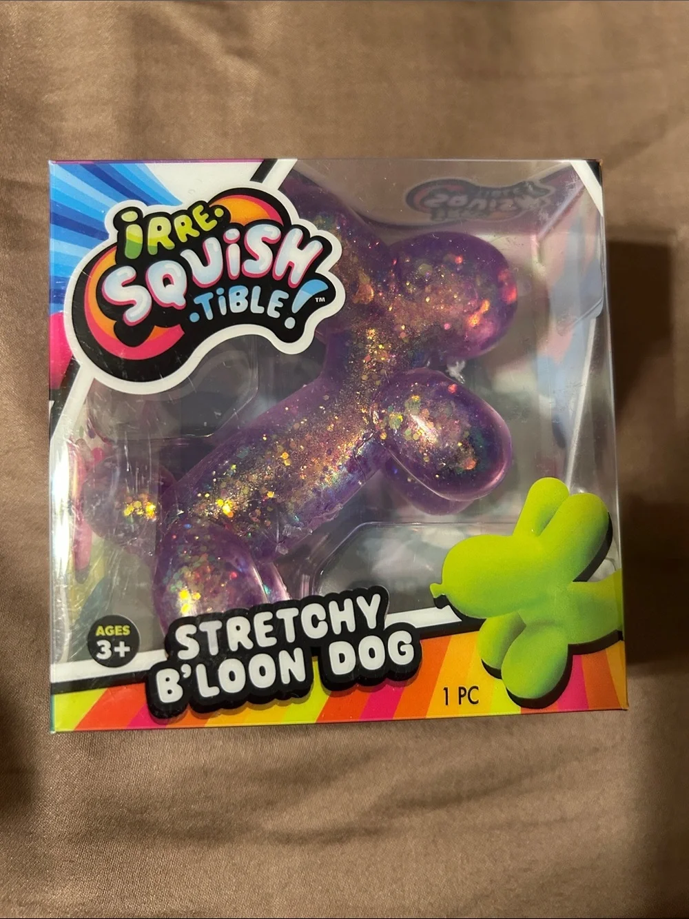 Stretchy B'loon Dog Plush Toy - Purple Glitter